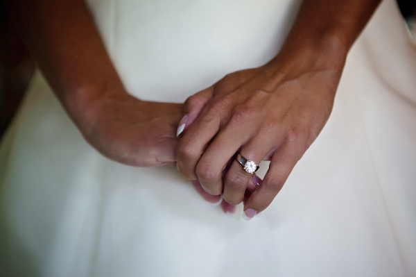 Bride's diamond solitaire ring - wedding photo by top Atlanta-based wedding photographer Scott Hopkins Photography